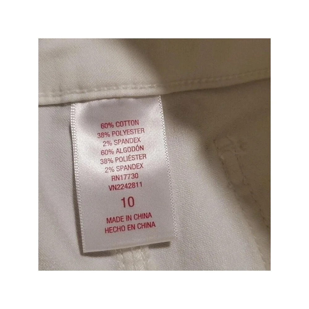 Junior White Denim Shorts High Waist Three Button